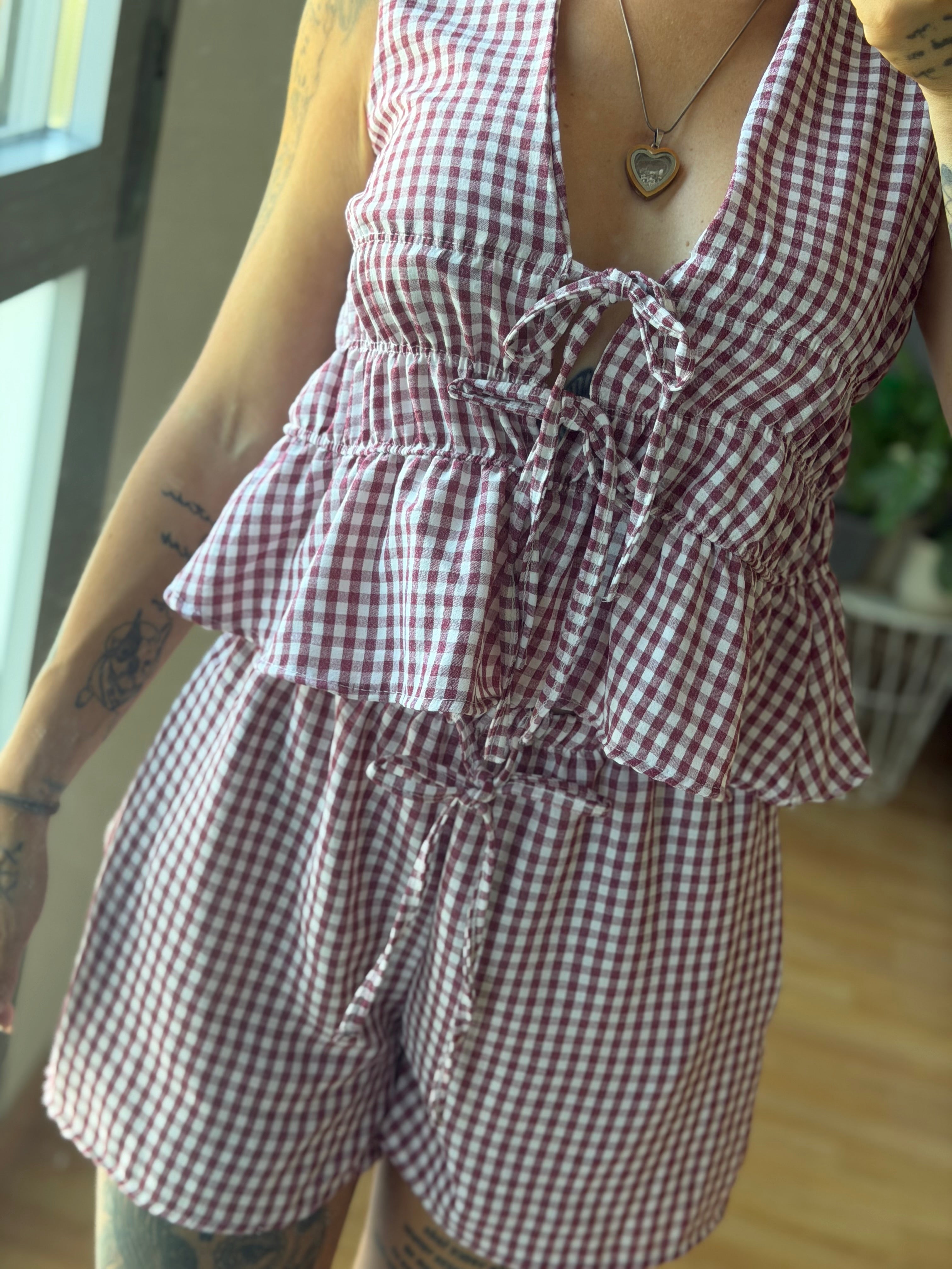 Conjunto Vicky burdeos